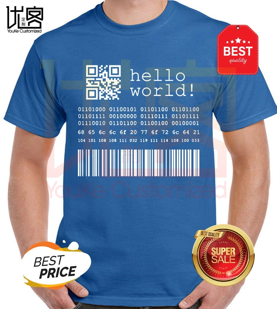 Letter T Shirt Men Cotton Java Programmer Computer Hello World Code Linux Geek Team Wear Basic Gifts Print Homme Hip Hop | Мужская