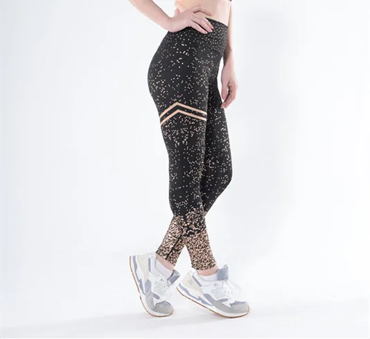 Hot stamping black Леггинсы для йоги с высокой температурой и горячей штамповкой, леггинсы для фитнеса и фитнеса,, эластичные, не выцветающие штаны для йоги - Цвет: Hot stamping black