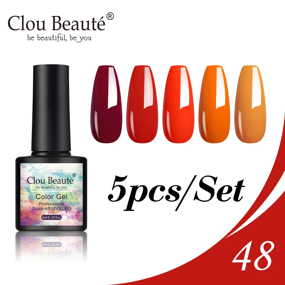 Гель-лак Clou Beaute 130 цветов 8 мл 5 шт./компл. | Красота и здоровье
