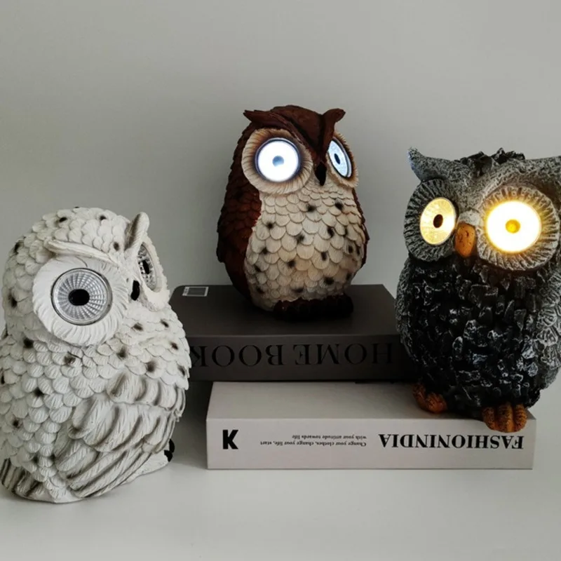 Полимерный креативный ночсветильник на солнечной батарее в виде совы Поттер