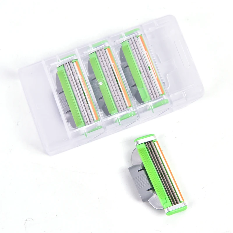 

Hot 4PCS/Set 3 Layers Men Face Shaving Razors Blades Male Manual Razor Blades For Standard Beard Shaver Trimmer Blades
