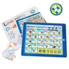 6 игр, Детский обучающий аппарат, обучающая игрушка, Английский алфавит, цифры, детский сенсорный планшет, игрушечные машины для обучения