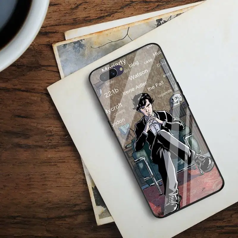 

SHERLOCK DETECTIVE Phone Case For OPPO F5 7 9 R17 11 9S Pro A 57 83 For VIVO Y91 55 69 11 71 Tempered glass