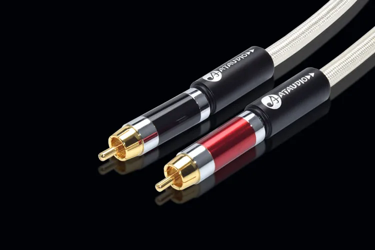 Hifi медный и Серебряный RCA кабель Hi end 2RCA мужской аудио кабель|Кабели VGA| |