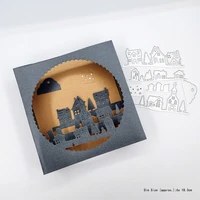 town night metal cutting dies scrapbooking embossing folders for card making craft diy clear stamps and slimline die cut mold