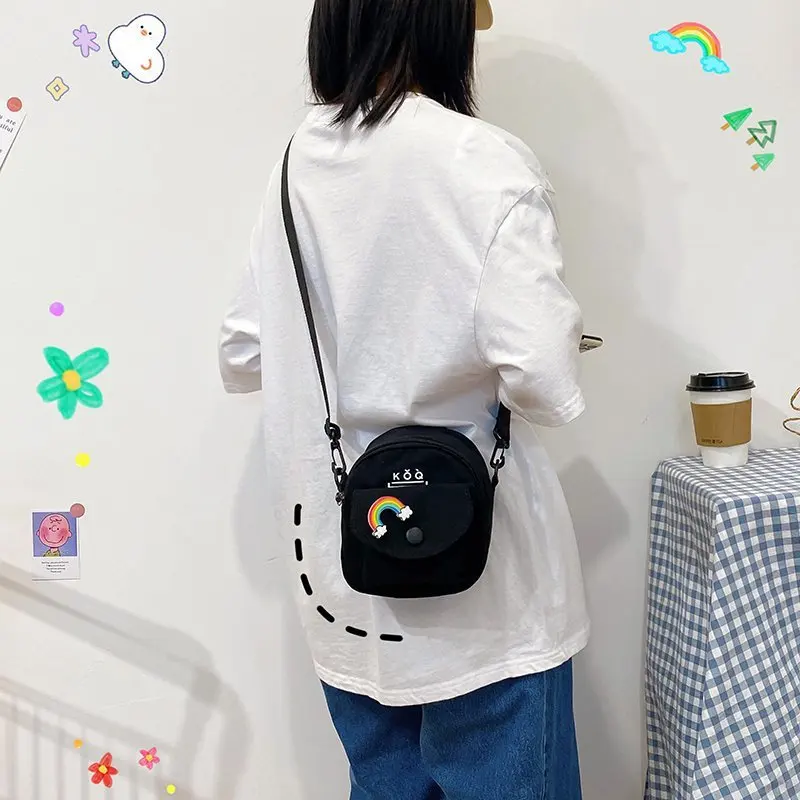 

Canvas Stiletto Bag Women's New One-shoulder Bag Trend Small Bag Cross Body Bag Woman Women Bag Cute Side BagTote Bags For Women