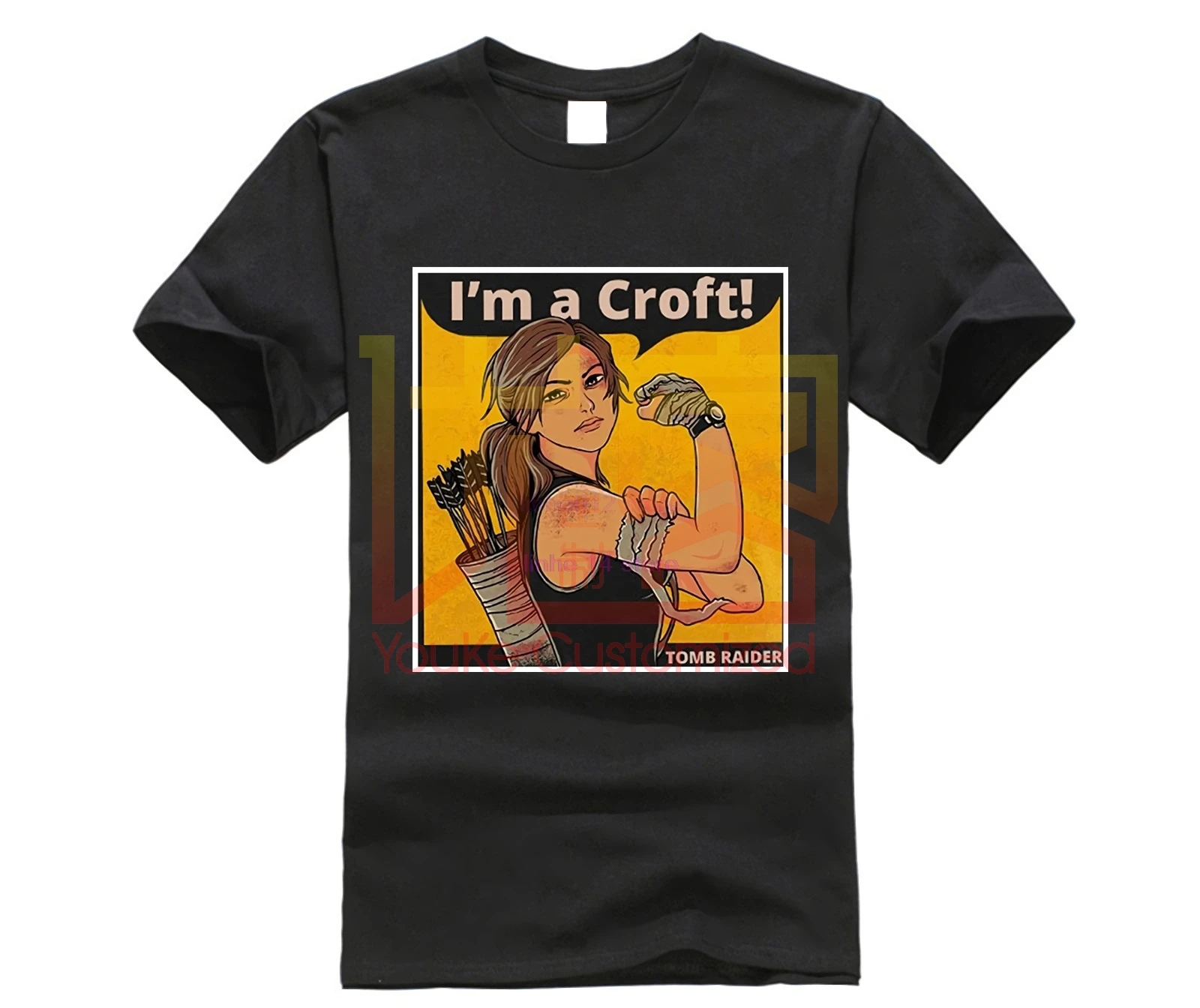 Im A Croft We Can Do It Tomb Raider Мужская футболка с коротким рукавом и принтом Повседневная