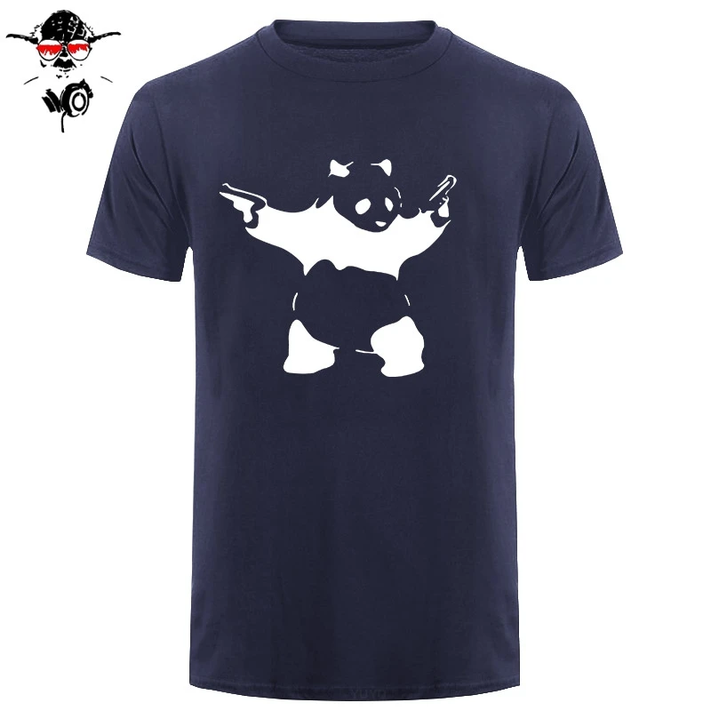 Новая летняя футболка с рисунком банкси панды пистолеты мужская повседневная