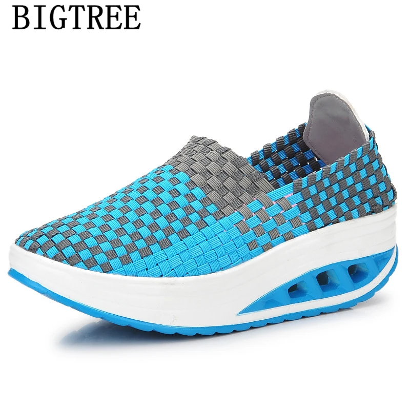 Womens Platform Sneakers Casual Shoes Women Wedge Vulcanized Brand Braid Wedges For Designer | Обувь