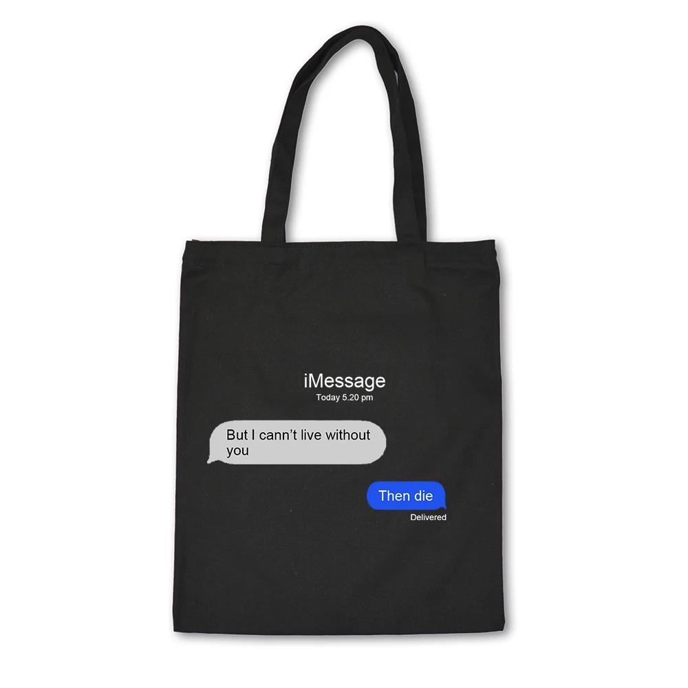 Женская тканевая сумка-шоппер To Be A Nice из хлопка многоразовая с принтом