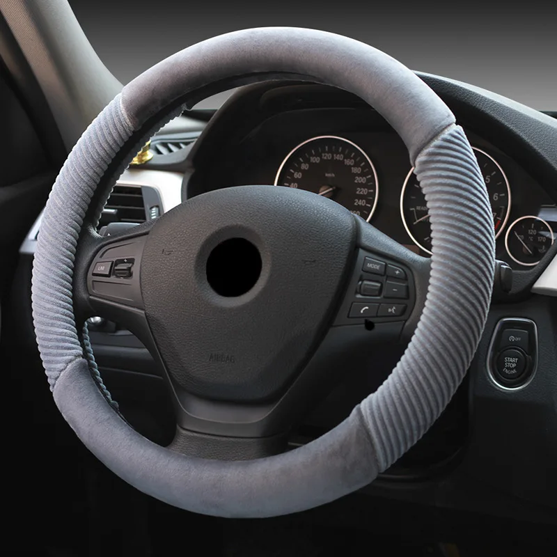 Новый плюшевый авто чехол рулевого колеса автомобиля рукав с дрели полосы