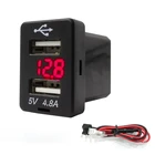 4.8A автомобильное зарядное устройство с двумя USB-портами с вольтметром для Toyota Camry Corolla RAV4 Reiz Cruiser