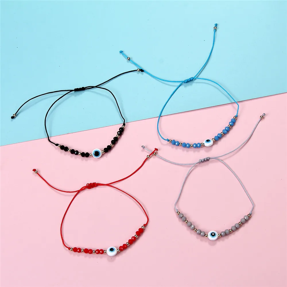 12 шт./компл. белый красный сглаза амулеты браслет набор красочные ручной работы