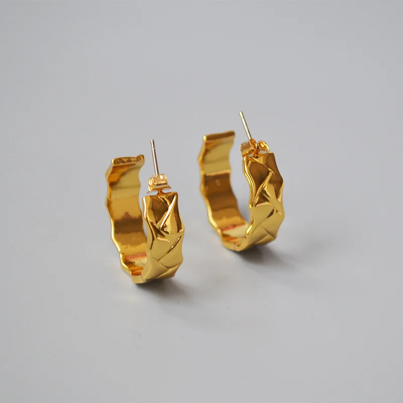 

European and American fashion OL metal wind brass classic pattern personality set temperament Earrings