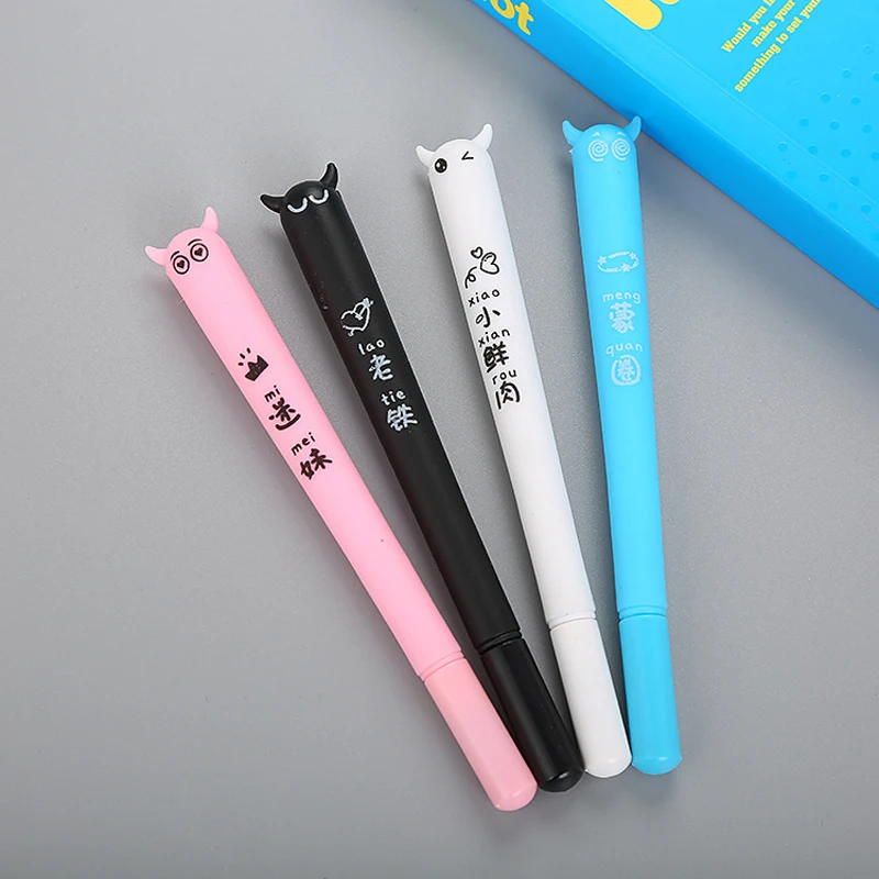10 шт./лот креативная гелевая ручка с милым дьяволом 0 5 мм черные чернильные ручки