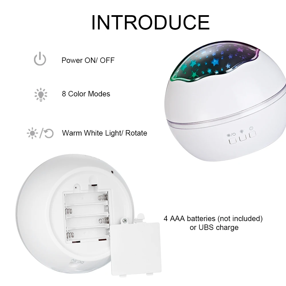 Новинка светодиодный вращающийся Звездный проектор светильник ing Moon звездное