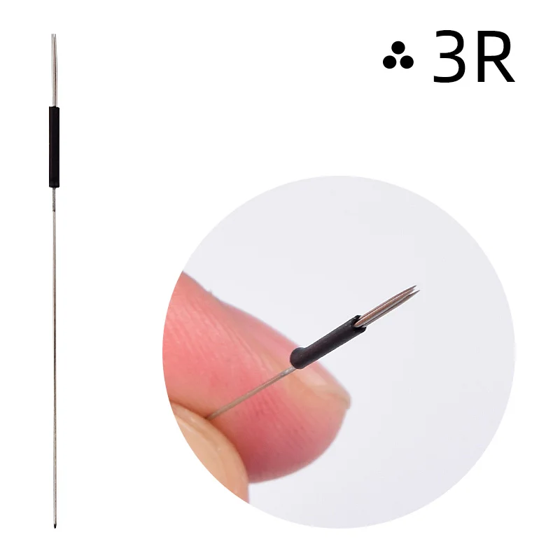 3RL 100 шт 1D/1R/3R/5R/5F/7F стерилизованные одноразовые иглы для перманентного макияжа татуировки иголки для бровей комплекты косметики для татуажа - Габаритные размеры: 3RL