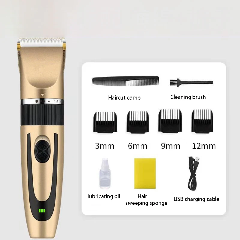 Professional Hair Trimmer Screen USB Rechargeable Shaver Beard Men Barber Cutting Machine Haircut Ceramic Blade | Бытовая техника