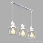 Современная стеклянная Подвесная лампа в виде птицы, детский Домашний Светильник, дизайнерский светильник, люстра для детской комнаты, белая