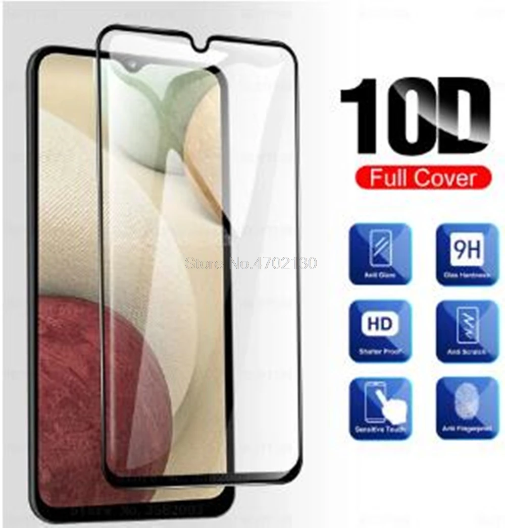 

10D Full Cover Tempered Glass For Samsung Galaxy A12 A02 A02S Screen Protector Film For Samsung A32 A42 A52 A72 A21S A01 Core