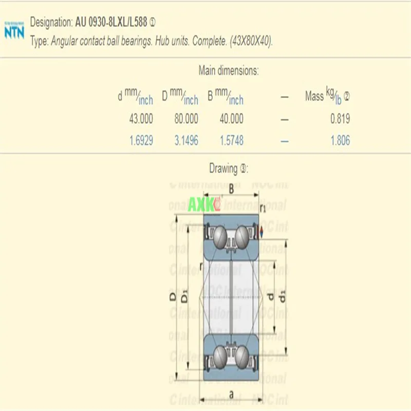 Передние Автомобильные шарикоподшипники NTN автомобильные подшипники для колес