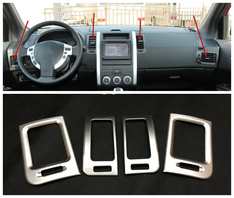 Хромированная Крышка для вентиляционного отверстия кондиционера Стайлинг