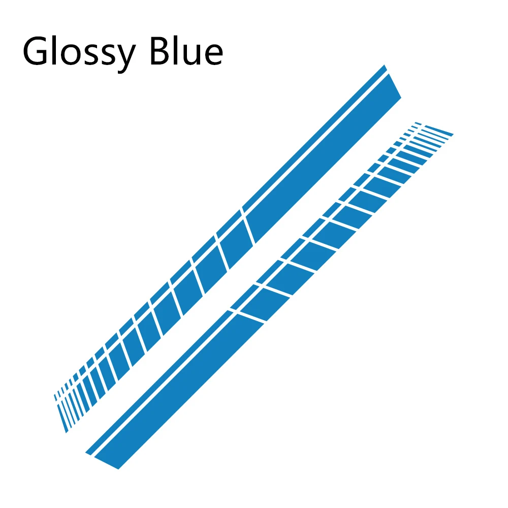 Glossy Blue 2 шт Автомобильный боковой Стикер на автомобильную юбку длинная полоса Автомобильная виниловая пленка стикер Тюнинг автомобиля Универсальные наклейки в виде царапин автомобильные аксессуары - Название цвета: Glossy Blue