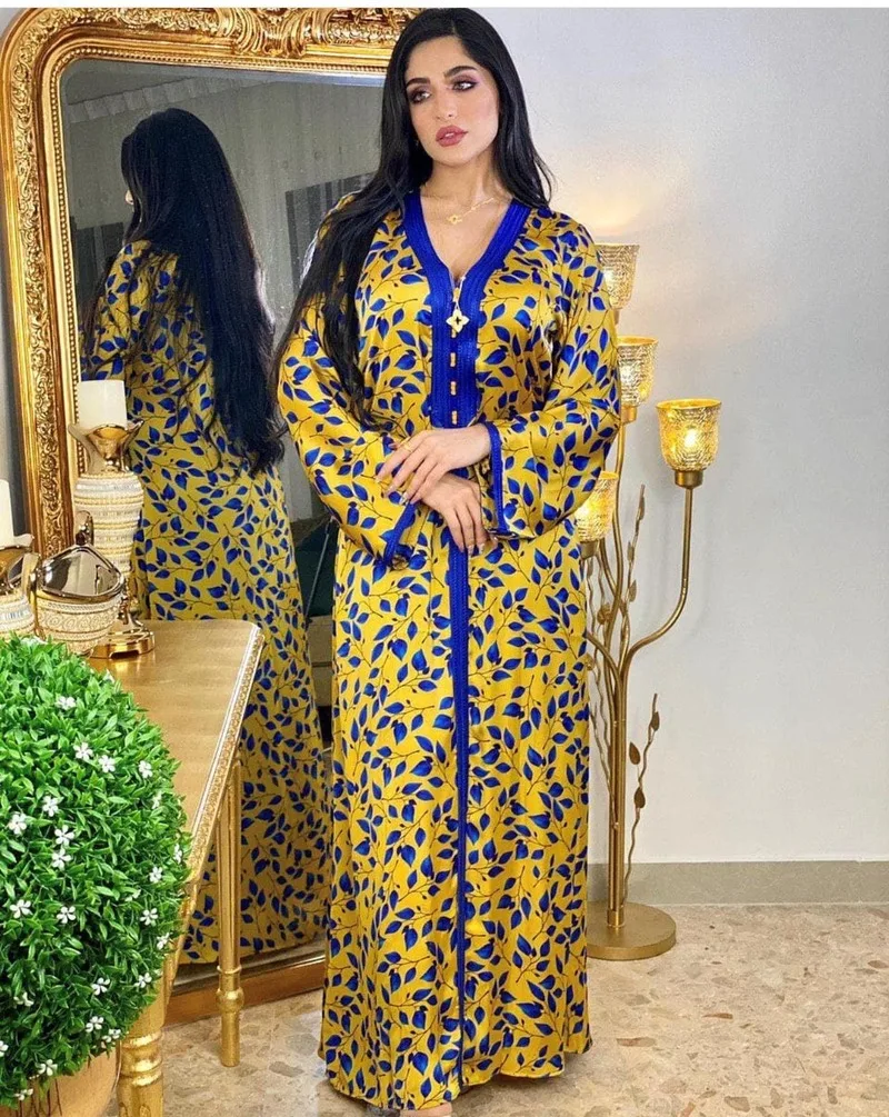 Ramadan Eid Mubarak Hijab Dress for Women Modest Muslim Jalabiya Dubai Abaya Turkey Arabic Moroccan Kaftan Islamic Clothing 2021