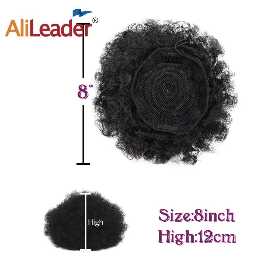 Alileader пучок из синтетических волос афро кудрявые волосы пушистый кудрявый хвост