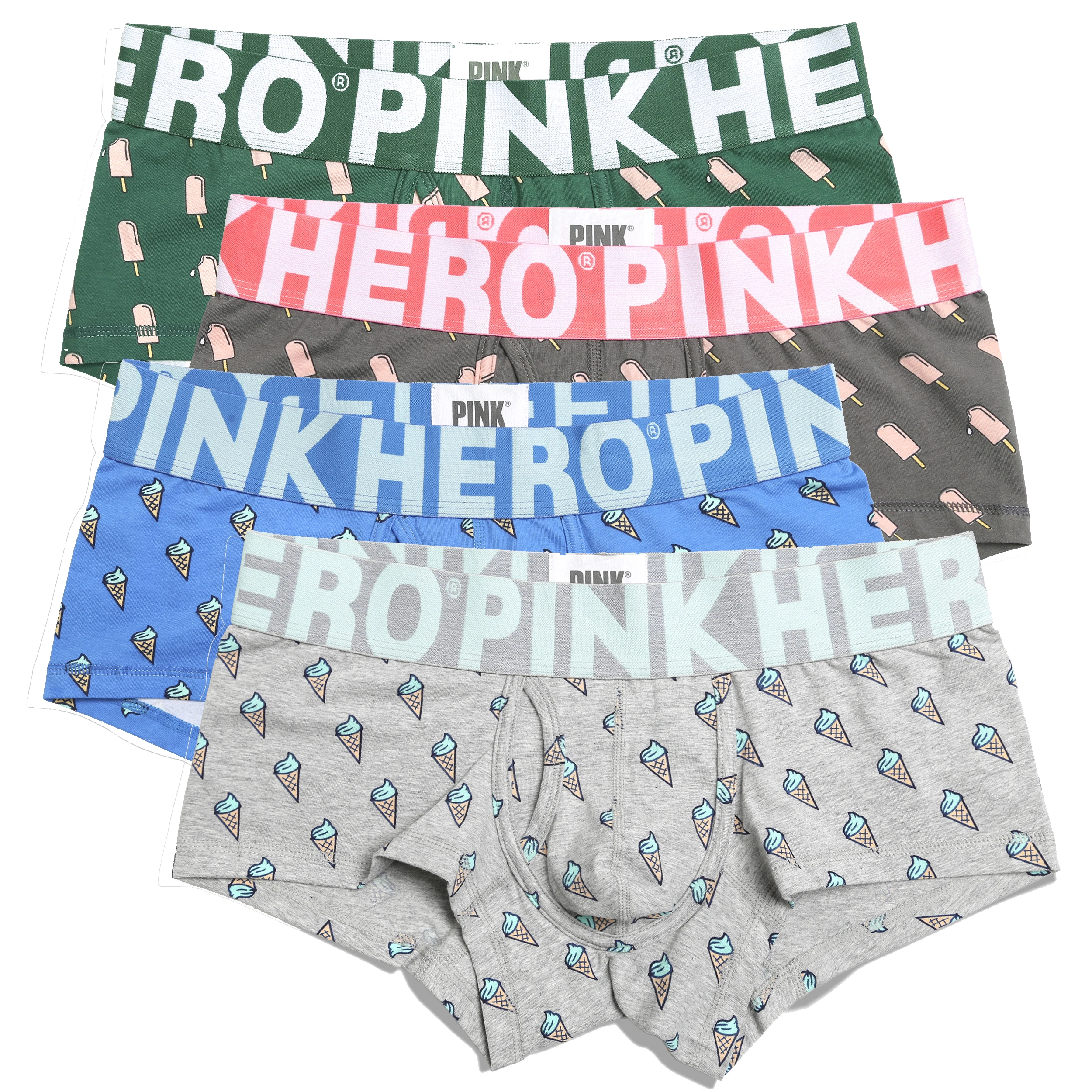 Комплект одежды из 4 предметов новая Pink Heroes хлопковых мужских шорт боксерок