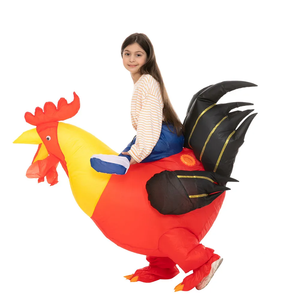 Милые детские надувные костюмы для верховой езды и прогулок с животными цыплят