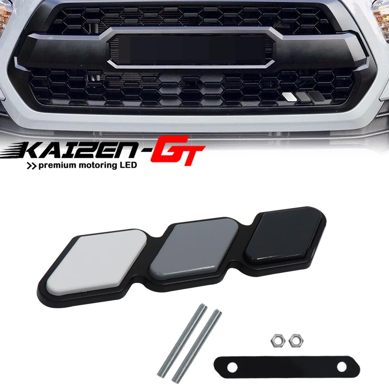 

Tri-color Acrylic Decoration Badge Car Front Grille Emblem Badge w/Mounts Kit For Toyota Tacoma 4Runner Tundra Auto Accessories