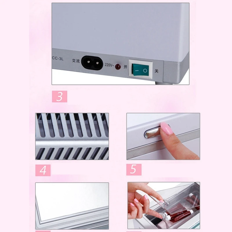 

EU Plug Cosmetic Mini Refrigerator Freezer Medicine Mask Beauty Mini Refrigerator Beauty Mini Refrigerator for Makeup and Skin C