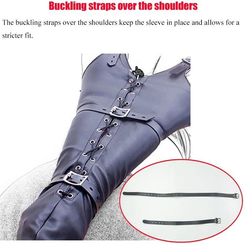 БДСМ с длинным рукавом кожаная прямая куртка перчатка для связывания кружевная и