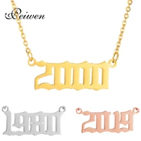personalized number pendant necklaces for women custom year 1995 1996 1997 1998 1999 2000 2019 birthday gifts from 1980 to 2019