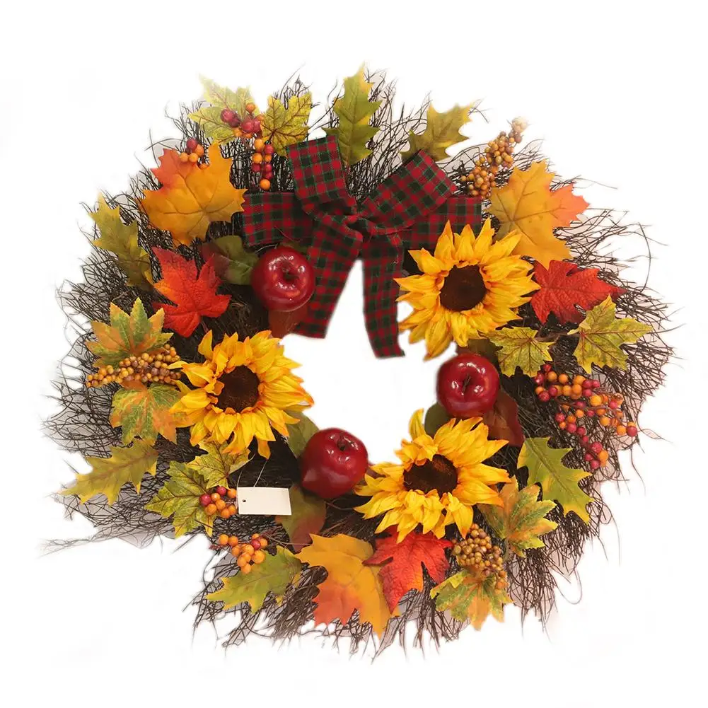 Подсолнух кленовый лист бант Рождественский венок окна дома торговый центр