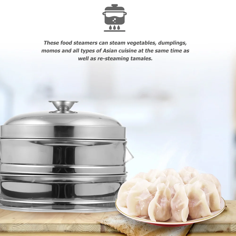 

1 Set 24cm Steamer Baskets Stainless Steel Food Kitchen Steamer with Lid