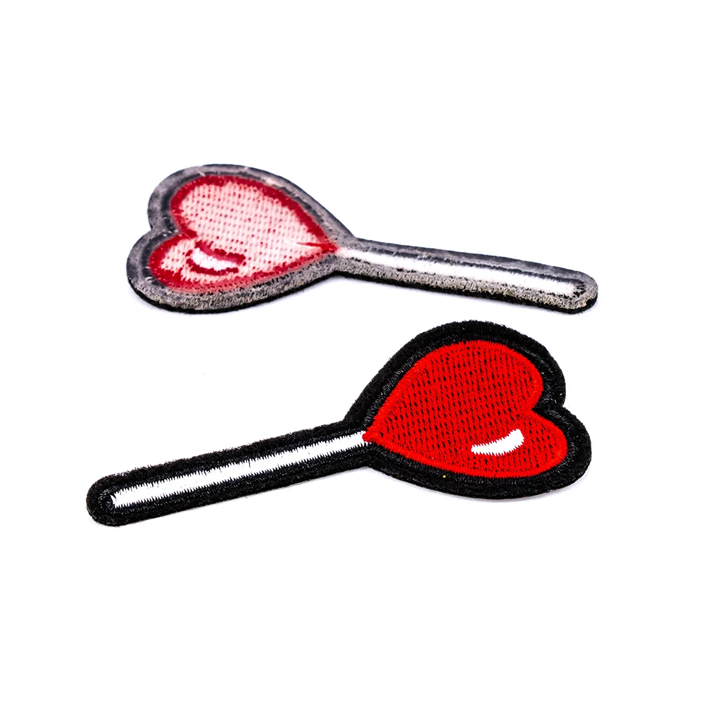 Пластырь для одежды с сердечком и леденцом 5 шт. пришивная эмблема на ткани шитья