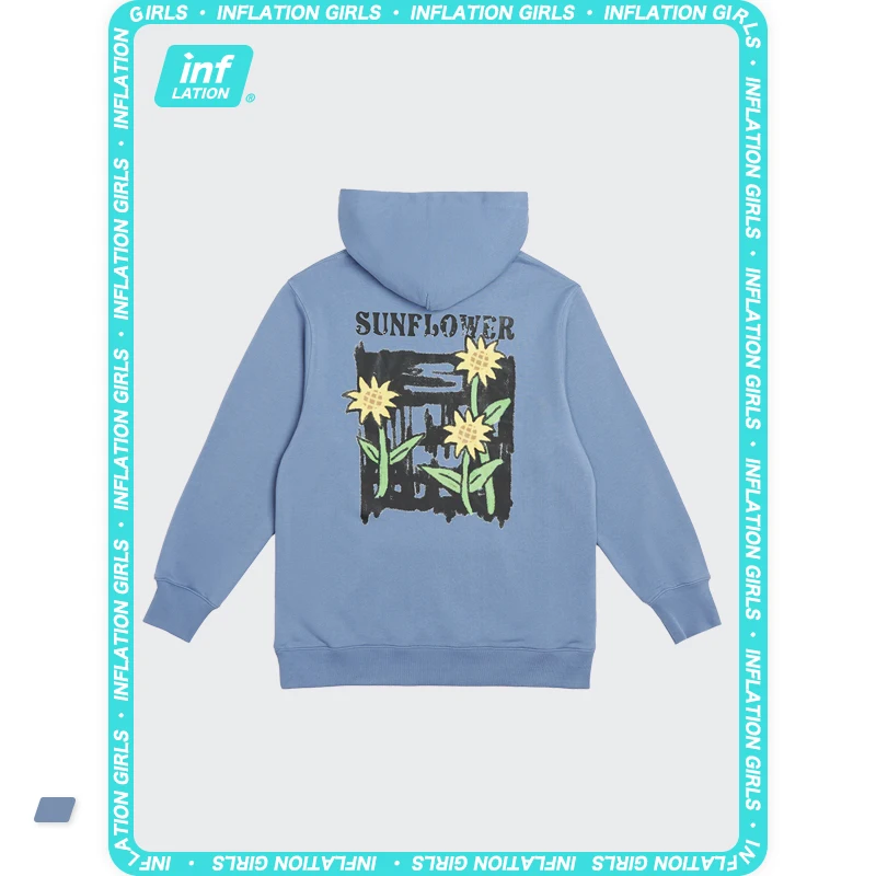 

INFLATION Sun Flower Print Hoodies Women Hip Hop Hoodies Couple 2021 Trendy Graphic Hoodies Female Vintage Hooded Sweatshirts