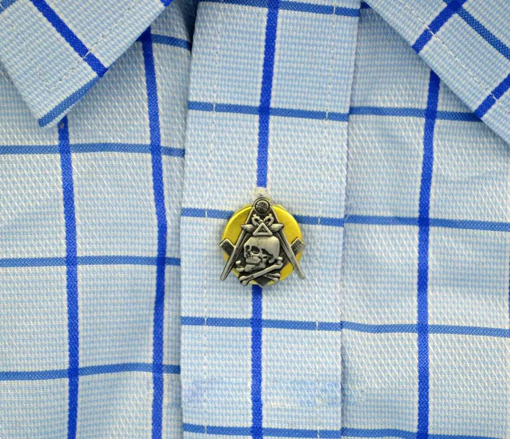Модная масонская Металлическая пуговица винтажный рисунок черепа Yale