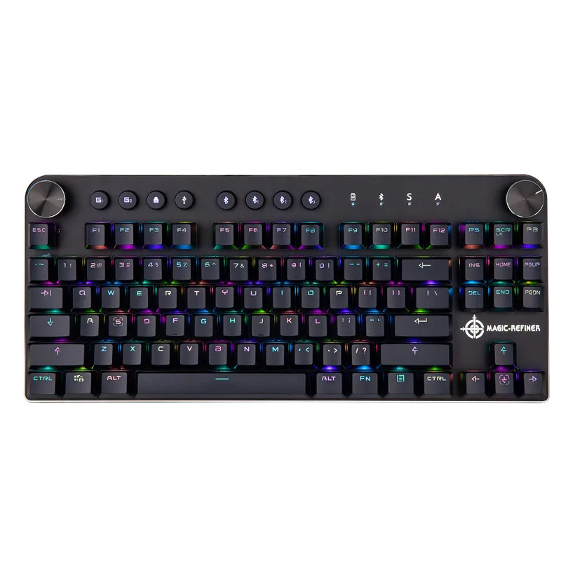 

MK-11 Wireless Blue tooth+Wired RGB Dual Mode Square Keycap Mechanical Keyboard For Windows Series Android/Linux/IOS Other