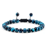 multicolor 6mm handmade braided bracelets tiger eye beads adjustable bracelets for women natural stone fashion men jewelry gifts
