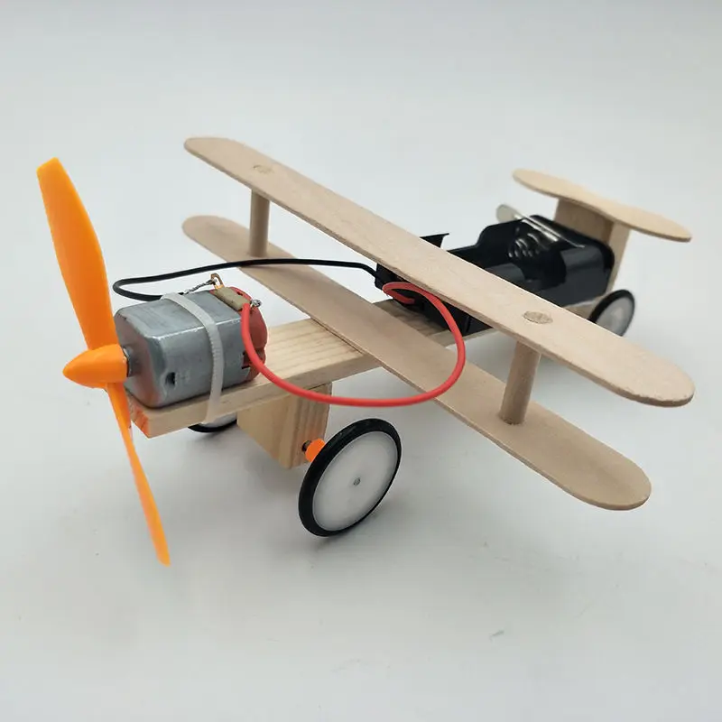 DIY ветер мощность Glide комплект модели самолета Дерево Дети физическая наука