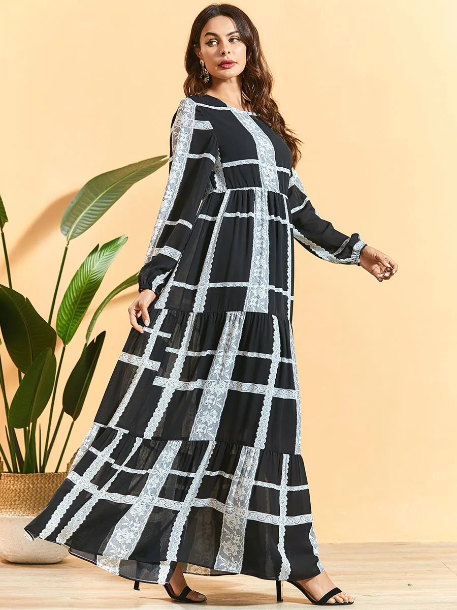 Женское кружевное платье с завышенной талией женское облегающее длинным рукавом