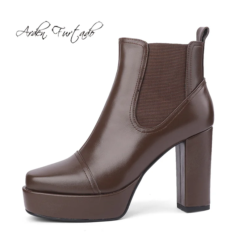 

Модная женская обувь из натуральной кожи на квадратном каблуке, на молнии