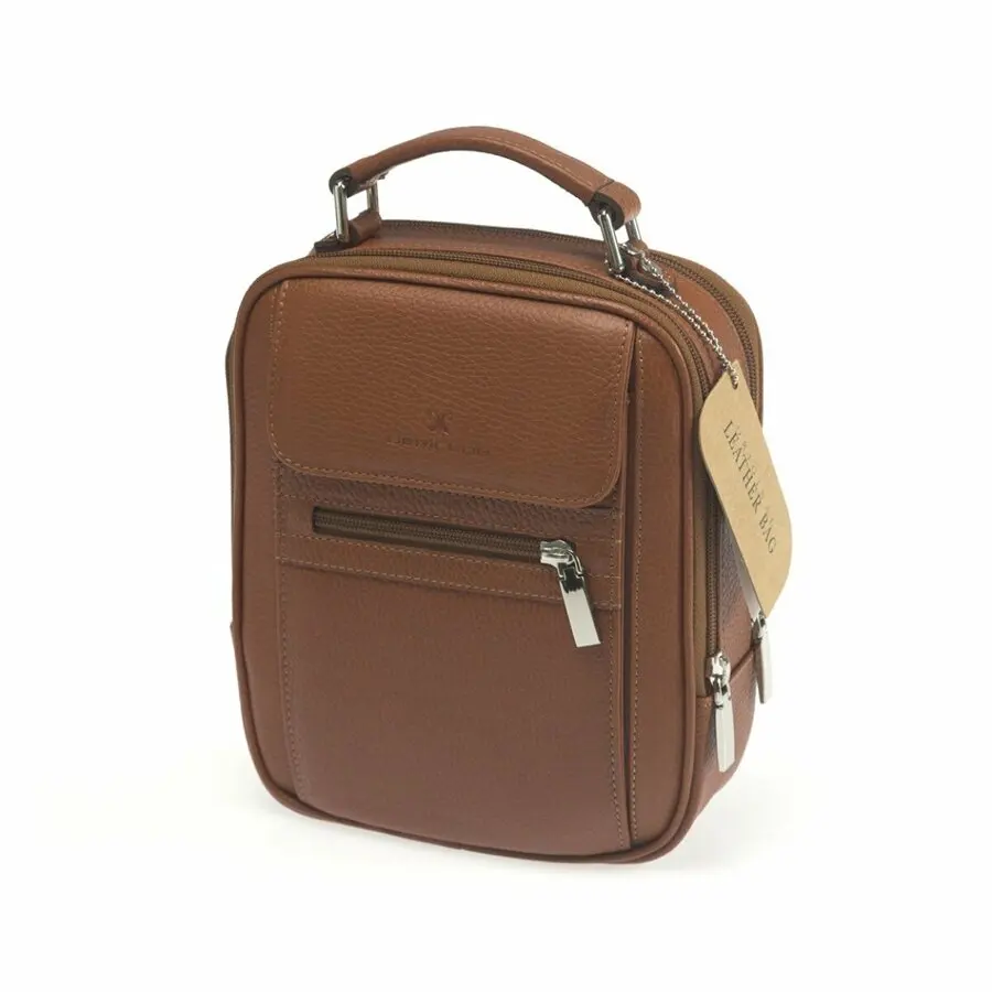 

Men Bag 2021 DERCLUB Dericlub 587 genuine leather men's handbag Brown Male Handbag