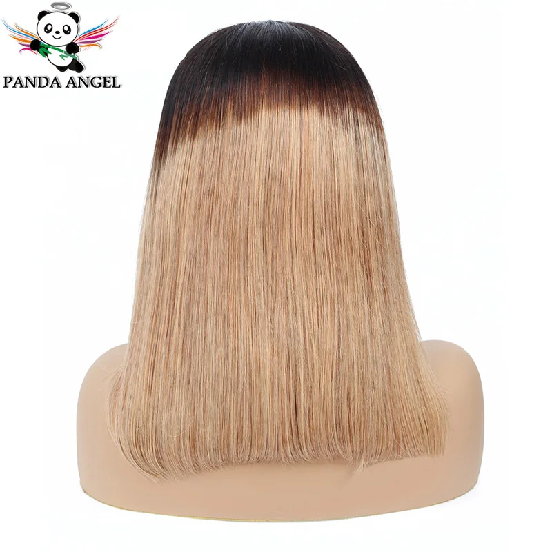 Panda 13*4 прямые человеческие волосы на кружеве, парики для черных женщин, бразильский парик 150% плотности 1B 27 99J, короткие парики для волос remy
