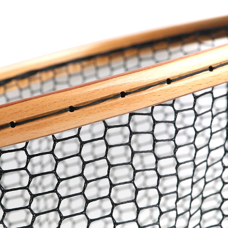 Горячие Fly Рыболовная сачок сетка для ловли форели деревянная рама ручка