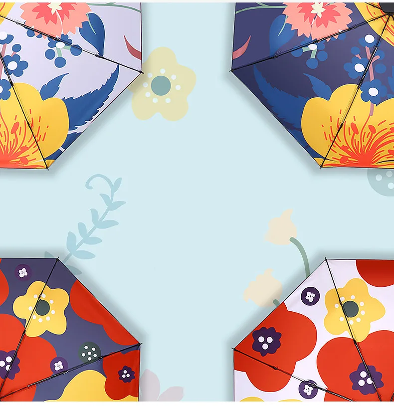 For Girl And Woman Mini Pocket Umbrella UV Protection Five-Folding Flower Design Windproof Parasol | Дом и сад