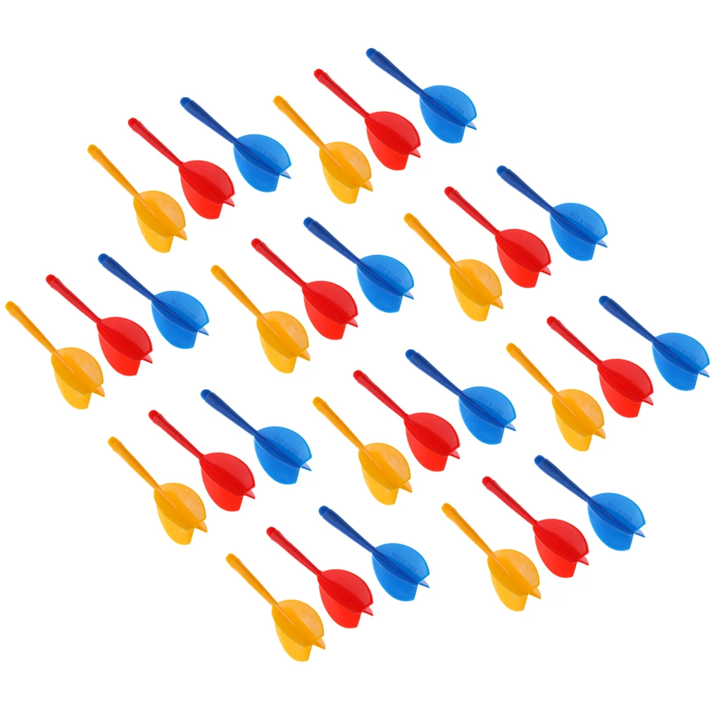 

30 Packs Multicolor Plastic Darts Shafts Dart Stems Combo Stalk Set